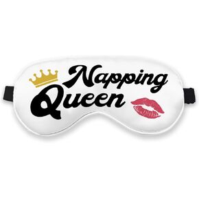 Napping Queen Crown Funny Sleeping Eye Mask, Funny Sleep mask for Women Wife Sister, Napping Girl Silk Blackout Eye Mask for Sleep Travel, Adjustable Straps Soft Sleep Mask Eye Cover in Kuwait