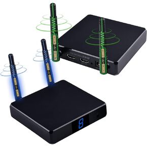 Wireless HD Transmitter and Receiver Audio Video Transmission kit, 1080P@60Hz for Streaming Video/Audio to HDTV/Projector，No Drive Required(Black) (MT-HD3504)