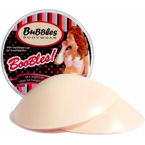 Ventilated Large Lightweight Silicone Boobles Bra Pads in Carry Case Peach
