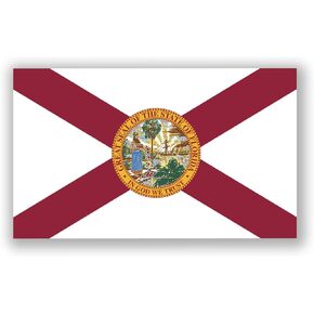 Florida Flag FL Vinyl Decal Sticker The Sunshine State Car Window Bumper 2-Pack 5-Inches by 3-Inches Premium Quality UV-Resistant Laminate PDS315
