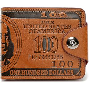 New Men's US Dollar Wallet Bill Money Bifold Safe Purse With Magnetic Buckle (Black)