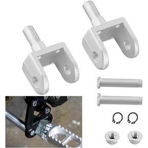 Foot Pegs Holder 2pcs for Surron Footpeg Bracket CNC Foot Rest Clamps Foot Peg Pedal Holder for Light Bee Sur Ron S/X Segway X160 X260 Electric Motorbike Dirt Bike EBike T6-6061 Aluminum Silver