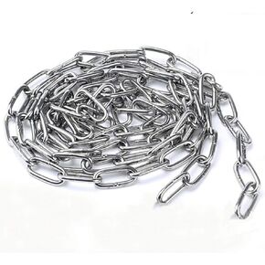 304 Stainless Steel Chain Strong Bright Heavy Duty Steel Welded Chain Links for Fence Hanging, Walking The Dog Chain, Swing Chain, Drying Clothes Chain (4mm - 1 Metre)