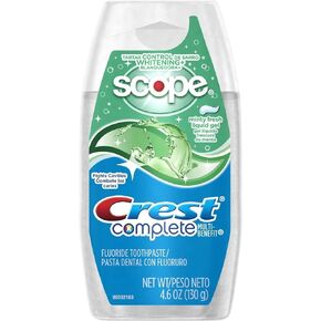 Crest Complete Tartar Control Whitening Plus Scope Liquid Gel - Minty Fresh 4.6 Ounces (Pack of 3)