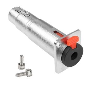 QIANRENON 6.35mm to XLR Panel Mount Adapter Locking TRS 6.35mm Female to 3 Pin XLR Female Mono Mount Socket for Microphone Guitar Stereo Mixer
