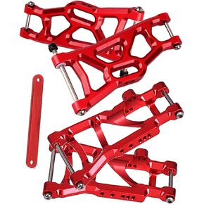 نظام التعليق الأمامي الخلفي جزء ترقيات الأسلحة لـ 1/10 Rustler VXL 2wd/Stampede VXL 2wd، نظام تعليق أمامي خلفي من سبائك الألومنيوم جزء ترقيات للأذرع، 4 قطع، استبدل 3631 3655X، أحمر