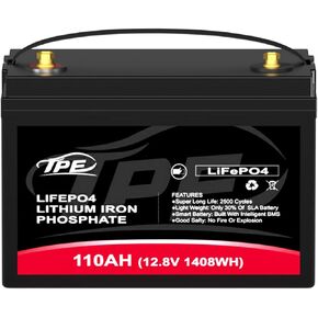 TPE Lifepo4 Battery 6V5AH, LiFePO4 Lithium Iron Phosphate Battery, Rechargeable Battery Light Weight, for RV, Marine, Fios Replacement Battery, Solar Power, Etc