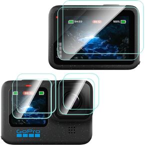 GeeRic Screen Protectors Compatible with GoPro Hero 12/11/10/9, 6 Pack Screen and Lens Protector Films, 0.3mm 9H Hardness Tempered Glass Protector in Kuwait