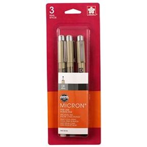 SAKURA Pigma Micron 08 Pen Set Gray 3pk Notion, Black and Grey