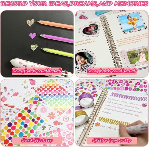 DIY Journal Kit for Girls Ages 8-12 & Girls Diary with Lock,2-Pack Pre-teen Diary Scrapbook Kit, Creative Art & Crafts Set Gifts for 8 9 10 11 12 Year Old Girls - Birthday Gifts in Saudi Arabia