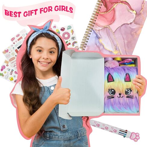 DIY Journal Kit for Girls Ages 8-12 & Girls Diary with Lock,2-Pack Pre-teen Diary Scrapbook Kit, Creative Art & Crafts Set Gifts for 8 9 10 11 12 Year Old Girls - Birthday Gifts in Saudi Arabia