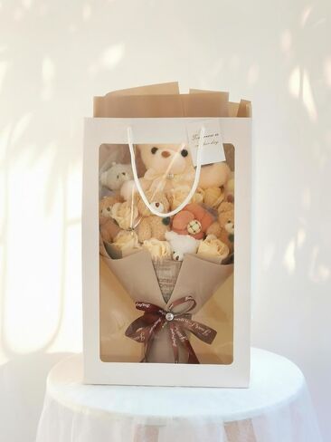 Cute Bear Bouquet - Handmade Plush Bear Bouquet with Cute Soap Flower for Any Occasions, Birthday, Bridal Shower, Graduation etc. (6 Little Bears) in Saudi Arabia