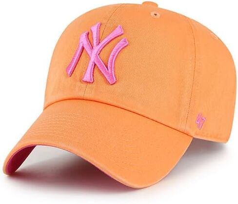 MLB Women's Ballpark Adjustable Clean Up Hat - Mango (New York Yankees - Mango/Orchid) in Saudi Arabia