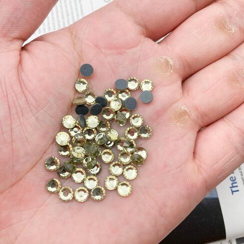 4500Pcs Hotfix Rhinestones Bulk, Crystal Clear AB Rhinestones for Crafts Clothes DIY Decoration,SS10,2.8-3MM(XS013 - Light Yellow) in Kuwait