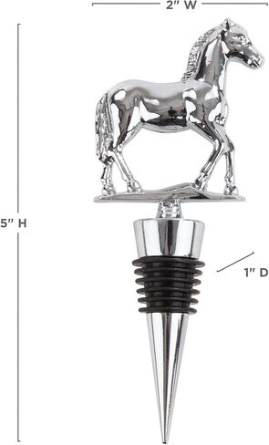 سدادة زجاجة النبيذ Twine Derby، تحافظ على النبيذ طازجًا، سدادة زجاجة الحصان، تناسب الزجاجات القياسية، معدنية، ختم مطاطي، فضي، مجموعة من 1 in Kuwait