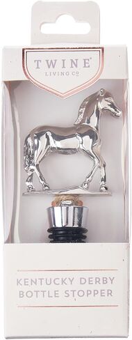 سدادة زجاجة النبيذ Twine Derby، تحافظ على النبيذ طازجًا، سدادة زجاجة الحصان، تناسب الزجاجات القياسية، معدنية، ختم مطاطي، فضي، مجموعة من 1 in Kuwait