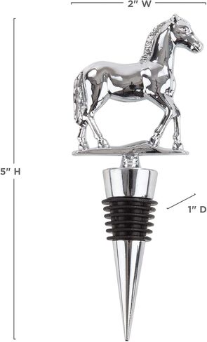 سدادة زجاجة النبيذ Twine Derby، تحافظ على النبيذ طازجًا، سدادة زجاجة الحصان، تناسب الزجاجات القياسية، معدنية، ختم مطاطي، فضي، مجموعة من 1 in Kuwait