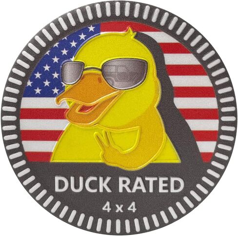 شارة سيارة معدنية بشعار البطة، ملصق شعار سيارة معدني دائري ثلاثي الأبعاد من QMPARTS، ملصق شعار سيارة 4×4 متوافق مع شاحنات مركبات رانجلر شيروكي (تصنيف الموجة) in Kuwait