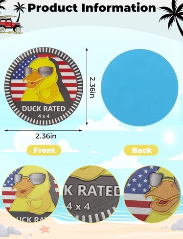 شارة سيارة معدنية بشعار البطة، ملصق شعار سيارة معدني دائري ثلاثي الأبعاد من QMPARTS، ملصق شعار سيارة 4×4 متوافق مع شاحنات مركبات رانجلر شيروكي (تصنيف الموجة) in Kuwait