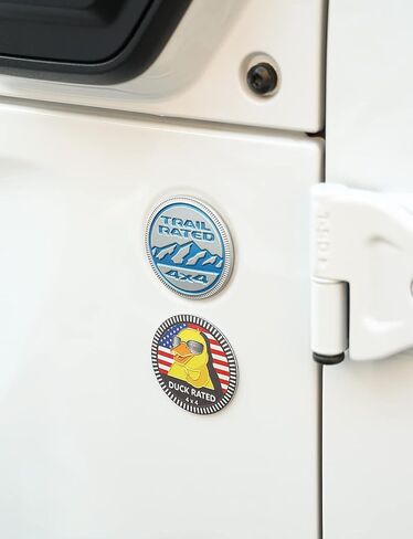 شارة سيارة معدنية بشعار البطة، ملصق شعار سيارة معدني دائري ثلاثي الأبعاد من QMPARTS، ملصق شعار سيارة 4×4 متوافق مع شاحنات مركبات رانجلر شيروكي (تصنيف الموجة) in Kuwait