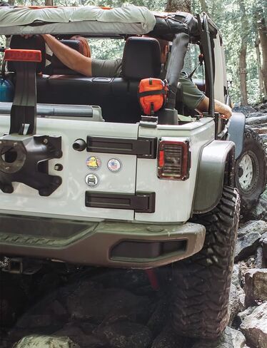 شارة سيارة معدنية بشعار البطة، ملصق شعار سيارة معدني دائري ثلاثي الأبعاد من QMPARTS، ملصق شعار سيارة 4×4 متوافق مع شاحنات مركبات رانجلر شيروكي (تصنيف الموجة) in Kuwait