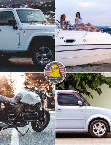 شارة سيارة معدنية بشعار البطة، ملصق شعار سيارة معدني دائري ثلاثي الأبعاد من QMPARTS، ملصق شعار سيارة 4×4 متوافق مع شاحنات مركبات رانجلر شيروكي (تصنيف الموجة) in Kuwait