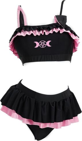 haikyuu Women Sailor Bunny Bikini Kawaii Two Piece Swimsuit Cute Goth Bathing Suit Ruffle Style in Saudi Arabia