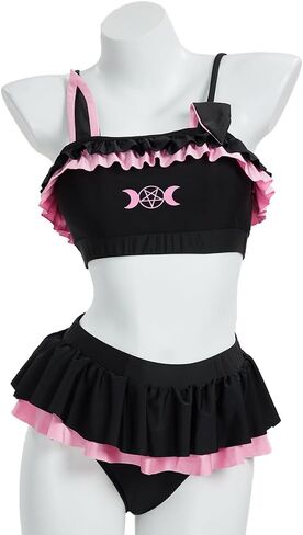 haikyuu Women Sailor Bunny Bikini Kawaii Two Piece Swimsuit Cute Goth Bathing Suit Ruffle Style in Saudi Arabia