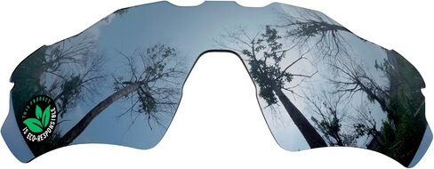 عدسات بديلة من البولي كربونات Raydi وأطقم مطاطية لنظارات Oakley Radar EV Path OO9208 الشمسية - مرآة تيتانيوم فضية - مستقطبة in Saudi Arabia