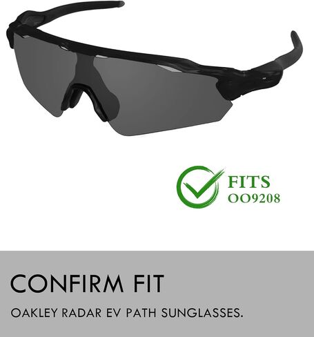 عدسات بديلة من البولي كربونات Raydi وأطقم مطاطية لنظارات Oakley Radar EV Path OO9208 الشمسية - مرآة تيتانيوم فضية - مستقطبة in Saudi Arabia
