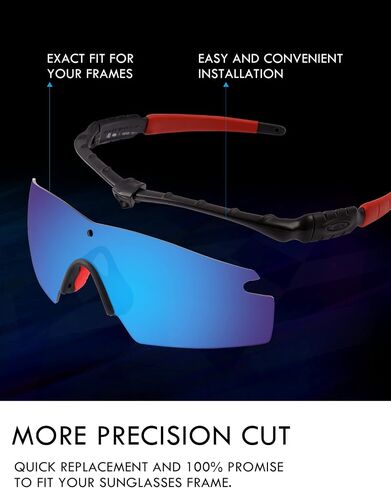 عدسات بديلة من البولي كربونات Raydi وأطقم مطاطية لنظارات Oakley Radar EV Path OO9208 الشمسية - مرآة تيتانيوم فضية - مستقطبة in Saudi Arabia