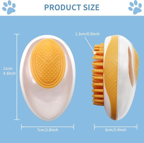 WishLotus Pet Bath Brush, Puppy Massage Brush with Shampoo Dispenser Pet Grooming Tool for Small Animals Soft Silicone Dog Shower Brush for Long Short Haired Dog and Cat Washing (Pink) in Saudi Arabia