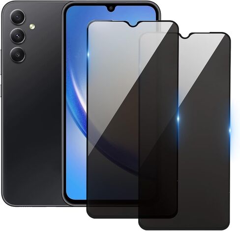 2-Pack Privacy Tempered Glass Screen Protector, 2.5D 9H HD Anti-Fingerprint Anti-Oil Scratch-Resistant, Smartphones Peep-Proof Protection Film Compatible for Samsung Galaxy A14 (Transparent) in Saudi Arabia