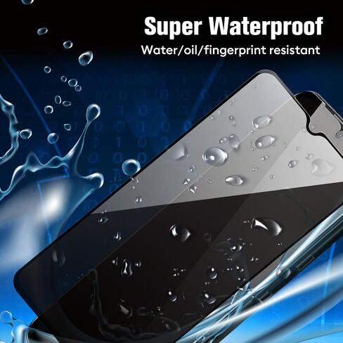 2-Pack Privacy Tempered Glass Screen Protector, 2.5D 9H HD Anti-Fingerprint Anti-Oil Scratch-Resistant, Smartphones Peep-Proof Protection Film Compatible for Samsung Galaxy A14 (Transparent) in Saudi Arabia