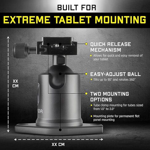 Mob Armor Grip Combo سريع الإصدار Maxx Direct Mount - حامل للخدمة الشاقة، آلية التحرير السريع، حامل رأس كروي سهل الضبط، عالمي ومرن لمعظم الأجهزة اللوحية، خياران للتركيب للسيارة والمزيد in Kuwait