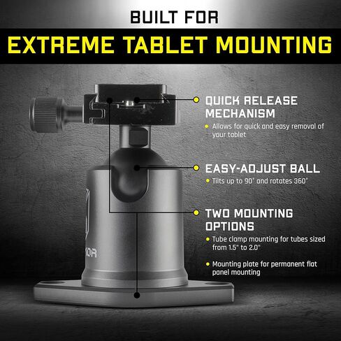 Mob Armor Grip Combo سريع الإصدار Maxx Direct Mount - حامل للخدمة الشاقة، آلية التحرير السريع، حامل رأس كروي سهل الضبط، عالمي ومرن لمعظم الأجهزة اللوحية، خياران للتركيب للسيارة والمزيد in Kuwait