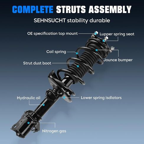 Front Complete Coil Spring Strut Shock Absorber Fit for Honda for CR-V 2007-2014, Pair of Hydraulic Spring Strut Shock Absorber Replace for 272491, 272492 in Saudi Arabia