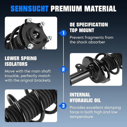 Front Complete Coil Spring Strut Shock Absorber Fit for Honda for CR-V 2007-2014, Pair of Hydraulic Spring Strut Shock Absorber Replace for 272491, 272492 in Saudi Arabia