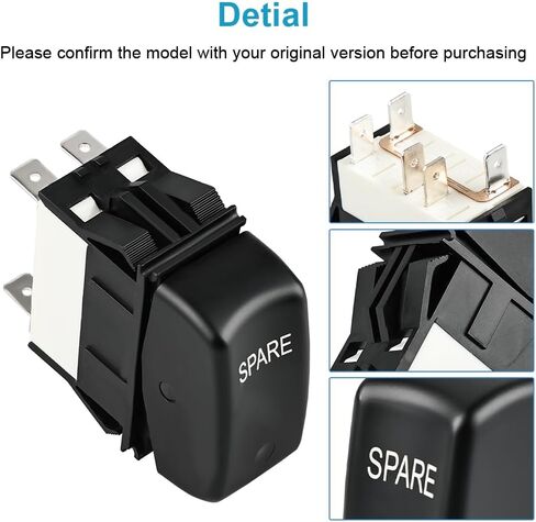 Spare Rocker Dash Console Switch Compatible with 2006-2017 Kenworth T800 T2000 T660 T440 Replacement for P27-1123-007-2PCS in Saudi Arabia