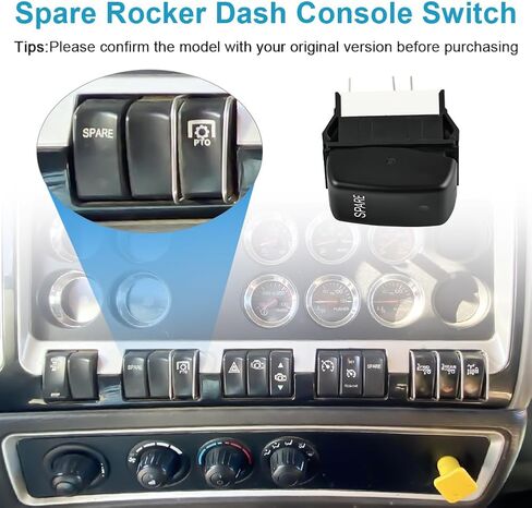 Spare Rocker Dash Console Switch Compatible with 2006-2017 Kenworth T800 T2000 T660 T440 Replacement for P27-1123-007-2PCS in Saudi Arabia