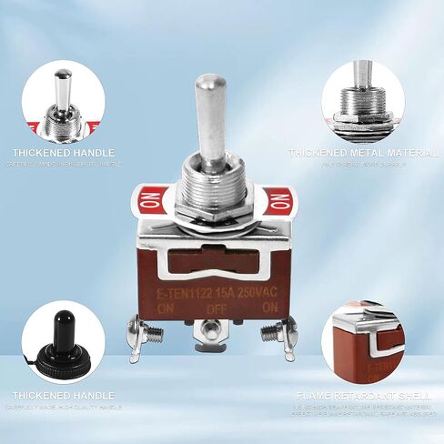 AITRIP 4 Pack Waterproof Toggle Switch ON-Off-ON 30A 12VDC/15A 250VAC 3 Pin 3 Position Marine SPDT Switch with Weatherproof Boot Cap Cover for Marine Boat Auto Winch Reverse 3 Position SPDT in Saudi Arabia