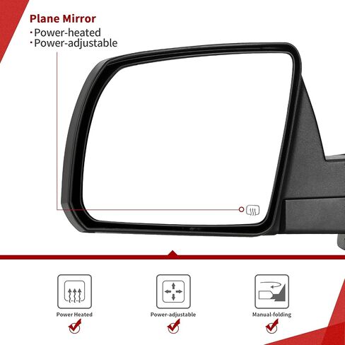 YITAMOTOR Left Driver Side Towing Mirror Compatible with 2007-2013 Tundra Door Mirror,Power Adjustable Heated Manual Folding Puddle Light in Saudi Arabia