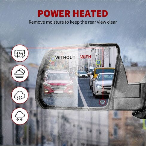 YITAMOTOR Left Driver Side Towing Mirror Compatible with 2007-2013 Tundra Door Mirror,Power Adjustable Heated Manual Folding Puddle Light in Saudi Arabia