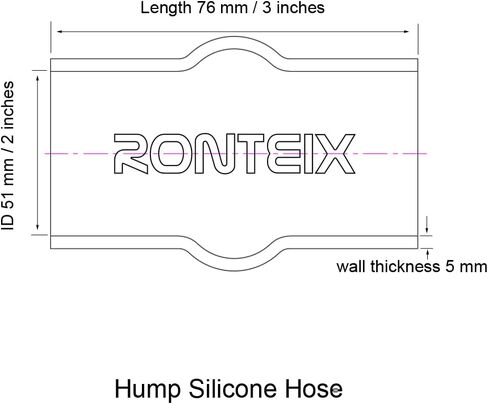خرطوم السيليكون Ronteix Universal ذو 4 طبقات عالي الأداء 2-3/4 بوصة مستقيم من السيليكون (2.75 بوصة (70 مم)) in Kuwait