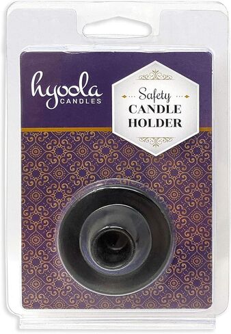 Hyoola Candle Drip Protector - Reusable Metal Safety Candle Holder - Pin Holds Candles in Place - for 1/2 inch Diameter Candle - Black in Saudi Arabia