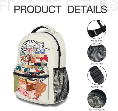 Singer Backpack Cartoon Cat Backpack Girl Teenager Comfortable School Bag Travel Casual Backpack Lightweight Large Capacity Laptop Bookbag Birthday Gift (17 Inch) in Saudi Arabia