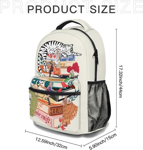 Singer Backpack Cartoon Cat Backpack Girl Teenager Comfortable School Bag Travel Casual Backpack Lightweight Large Capacity Laptop Bookbag Birthday Gift (17 Inch) in Saudi Arabia