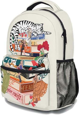 Singer Backpack Cartoon Cat Backpack Girl Teenager Comfortable School Bag Travel Casual Backpack Lightweight Large Capacity Laptop Bookbag Birthday Gift (17 Inch) in Saudi Arabia