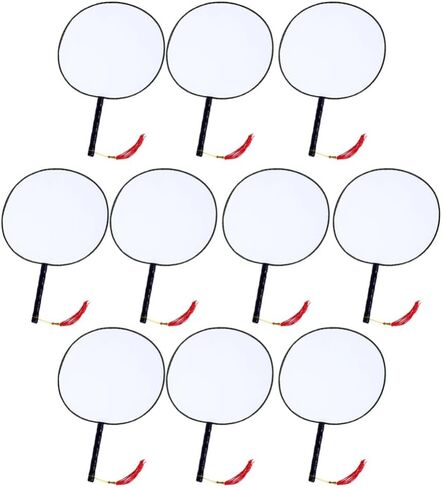 KJHBV 10 قطع مروحة بيضاء ديكور عتيق ديكور ياباني للأطفال رسم مروحة DIY مروحة رسم يدوية مروحة يدوية مروحة فارغة مروحة رسم مروحة دائرية مروحة يد قابلة للطي مروحة خيزران يدوية in Kuwait