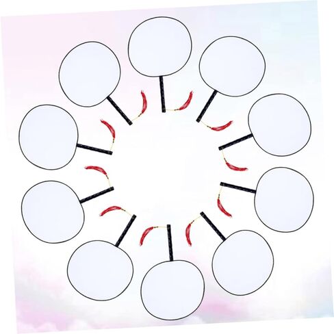 KJHBV 10 قطع مروحة بيضاء ديكور عتيق ديكور ياباني للأطفال رسم مروحة DIY مروحة رسم يدوية مروحة يدوية مروحة فارغة مروحة رسم مروحة دائرية مروحة يد قابلة للطي مروحة خيزران يدوية in Kuwait